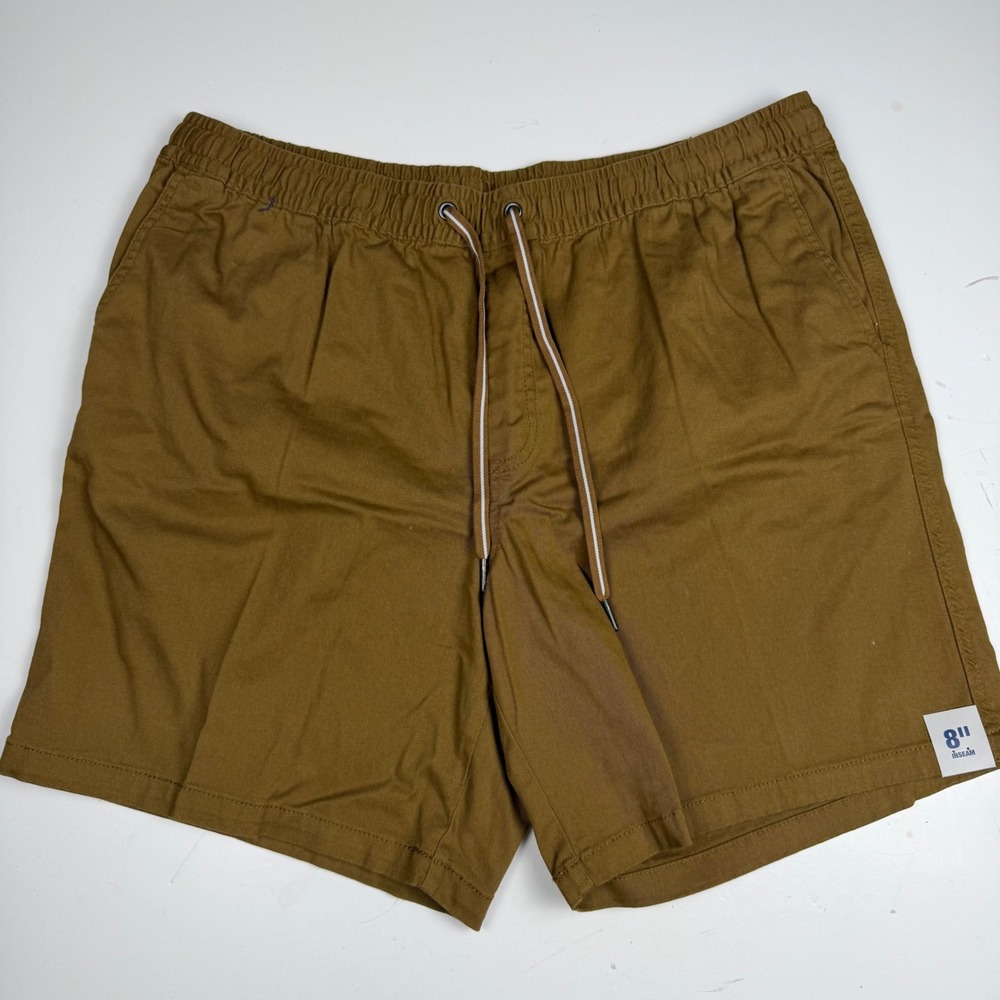 George Mens Above The Knee Stretch Chino Shorts Brown 8 Inseam Large 36-38 NWT